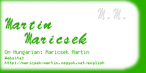 martin maricsek business card